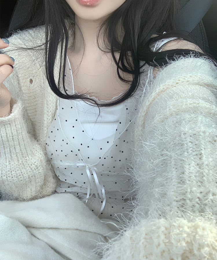 シースルードットキャミソール IVORY