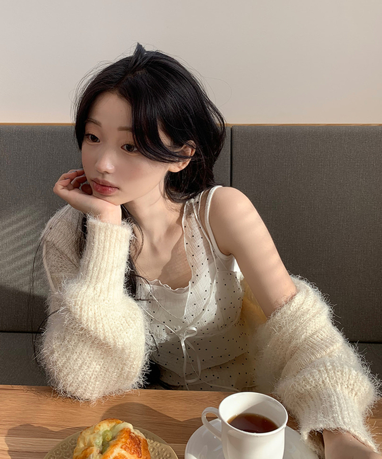 シースルードットキャミソール IVORY