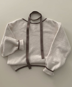 구름을 니트로 담는다면베스킨 배색 입술넥 니트 초커