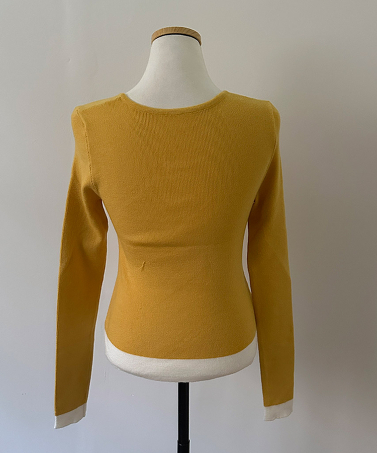 미닛 이중 레이어드 싸개단추 골지 가디건