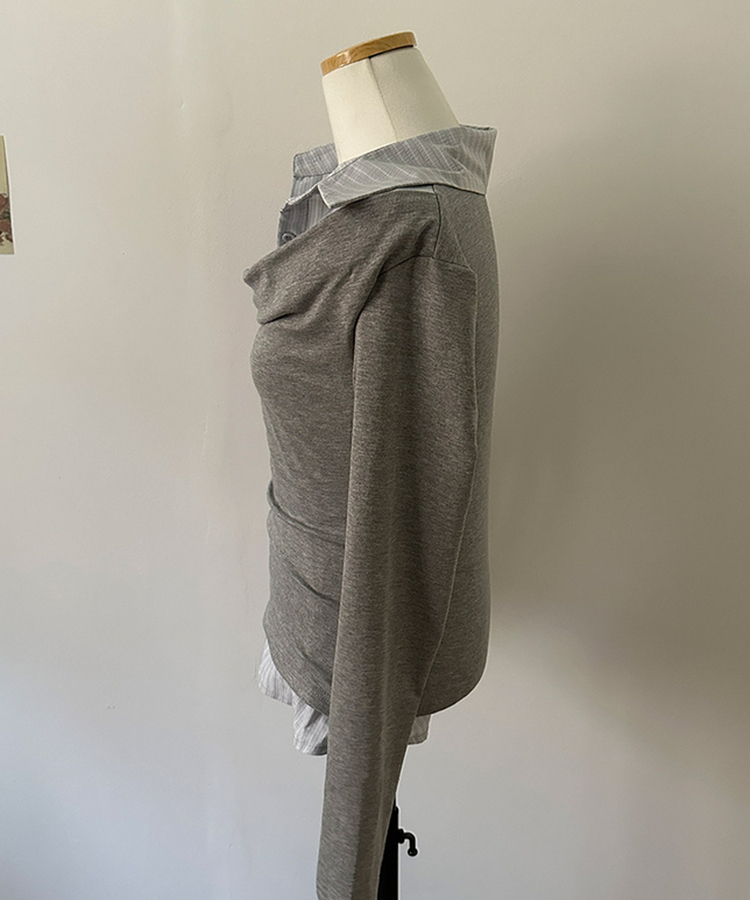 사라 셔츠 드레이프 레이어드 티셔츠