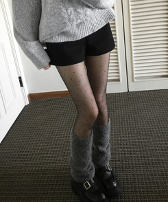 ドットシースルースリムストッキング BLACK