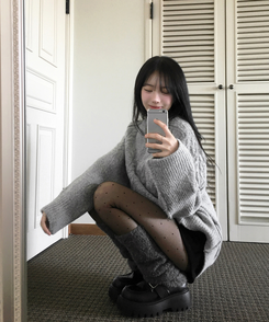 ドットシースルースリムストッキング BLACK