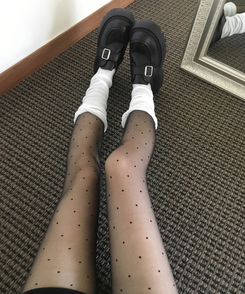 ドットシースルースリムストッキング BLACK