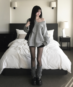 ドットシースルースリムストッキング BLACK