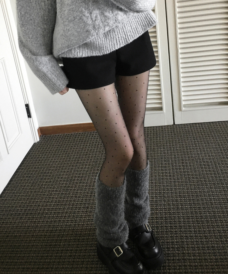 ドットシースルースリムストッキング BLACK