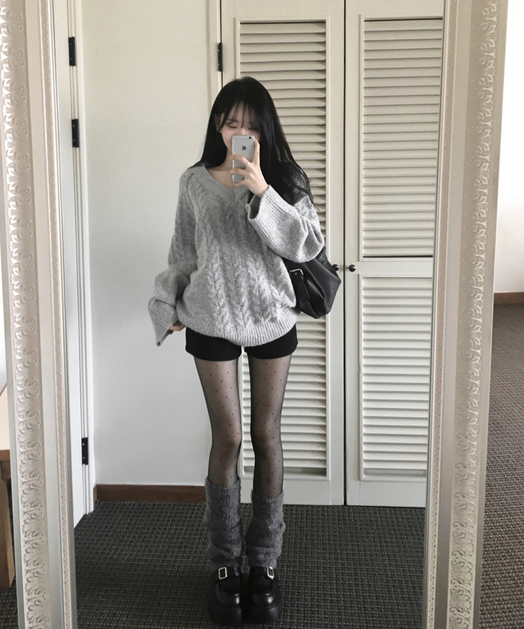 ドットシースルースリムストッキング BLACK