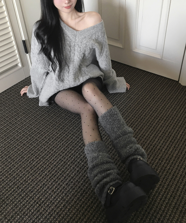 ドットシースルースリムストッキング BLACK