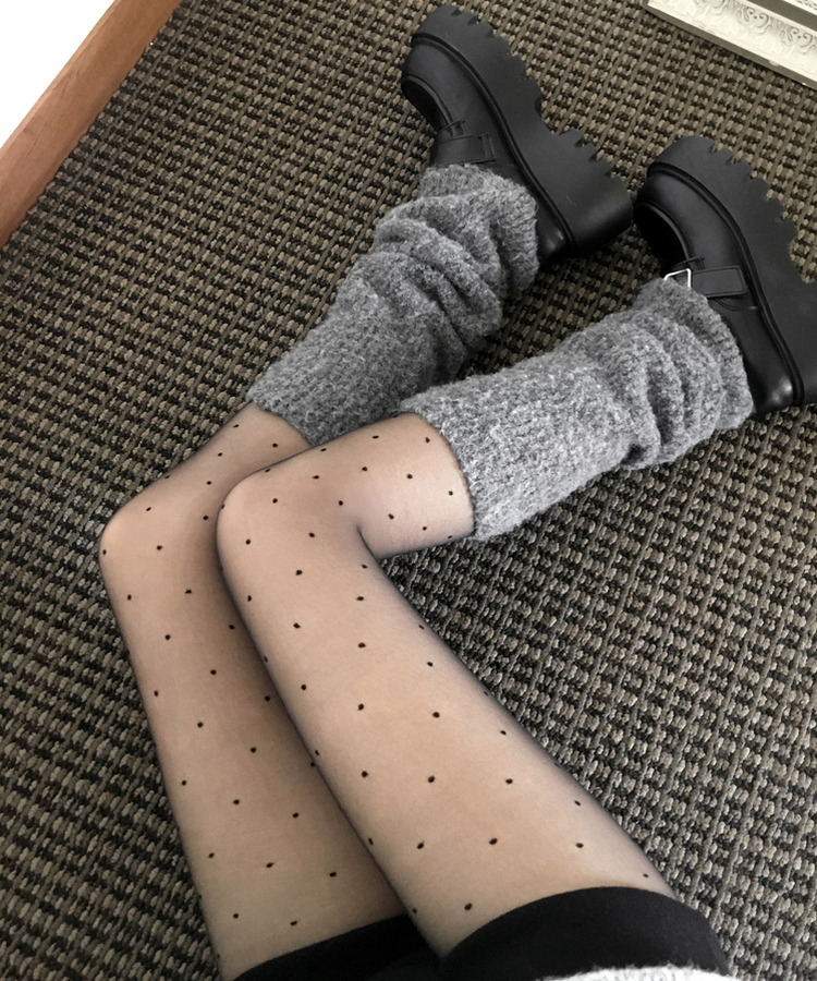 ドットシースルースリムストッキング BLACK
