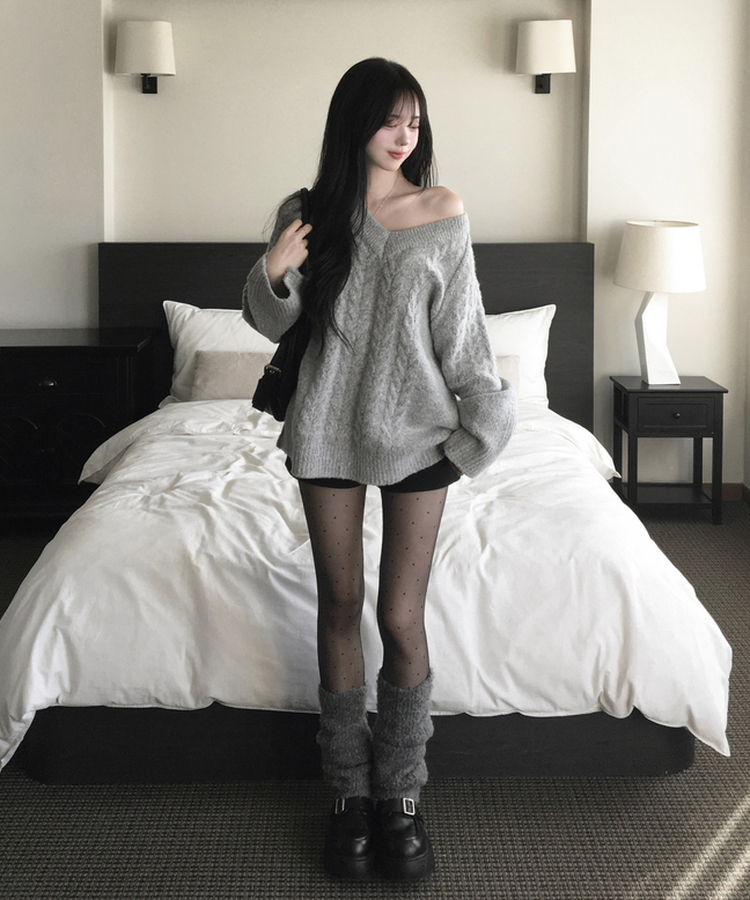 ドットシースルースリムストッキング BLACK