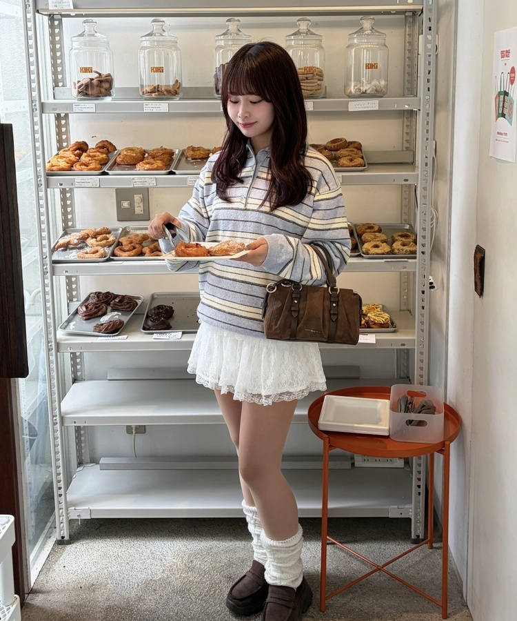 ボーダーポロニット SKY BLUE