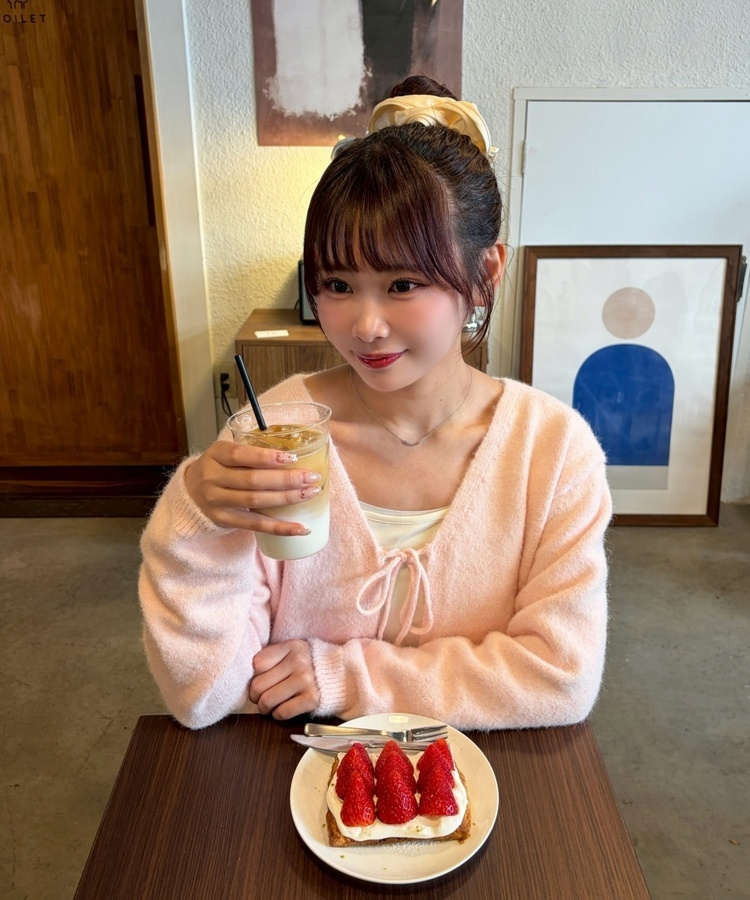 니트 리본 가디건 핑크