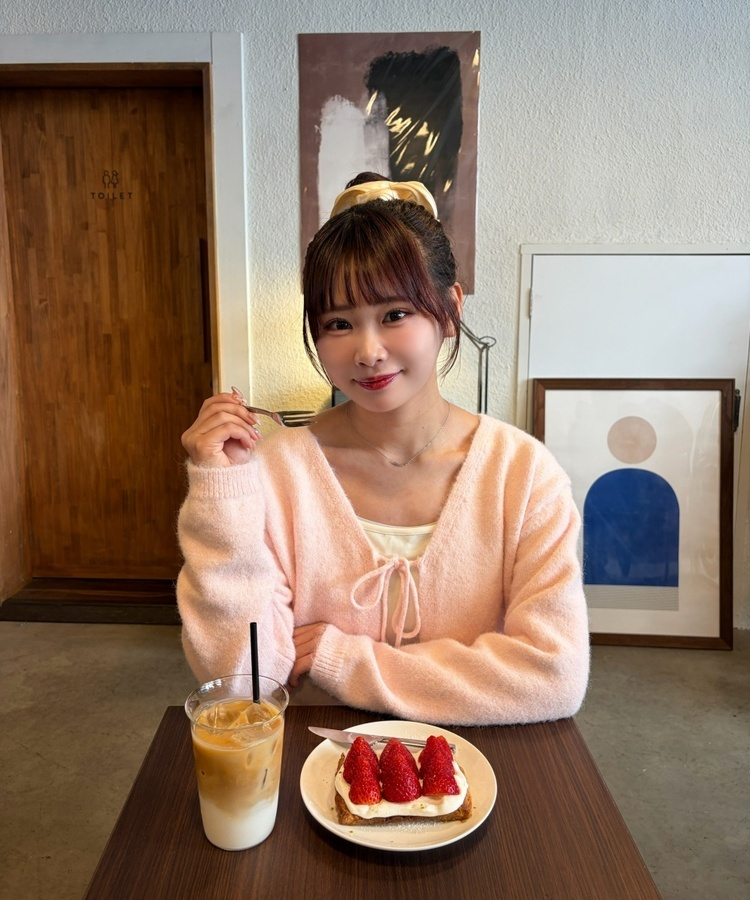 니트 리본 가디건 핑크