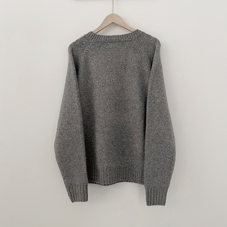 시보리 짱짱한 왕도톰 오버핏 무지 울 아방핏 라운드니트