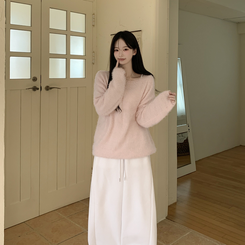 パステルアンゴラボートニット PINK