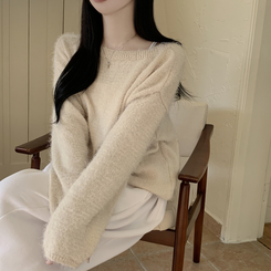 パステルアンゴラボートニット IVORY