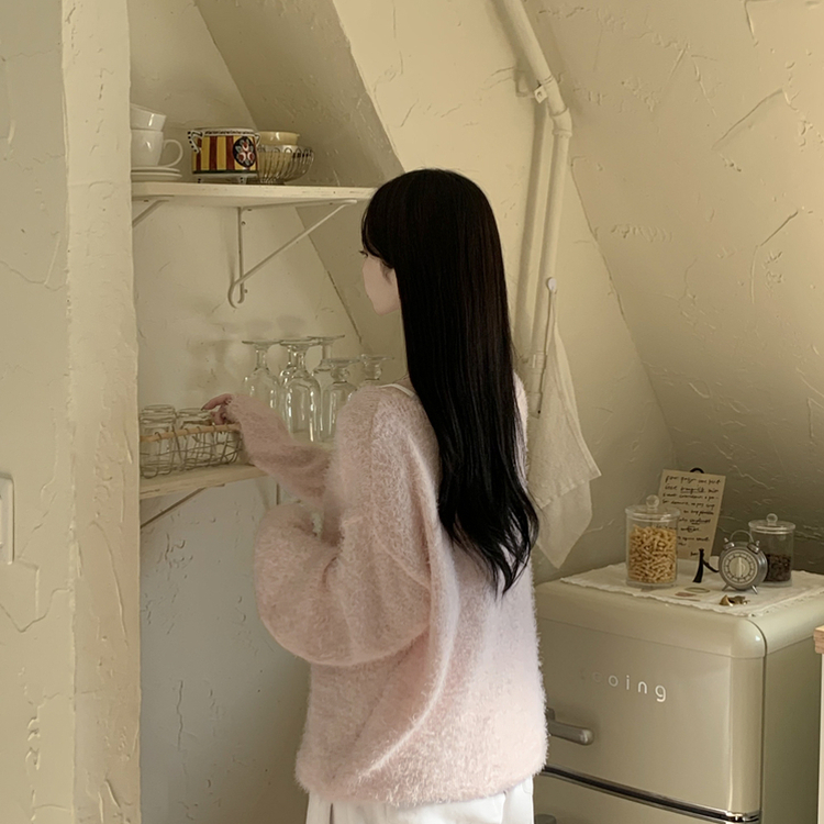 パステルアンゴラボートニット PINK