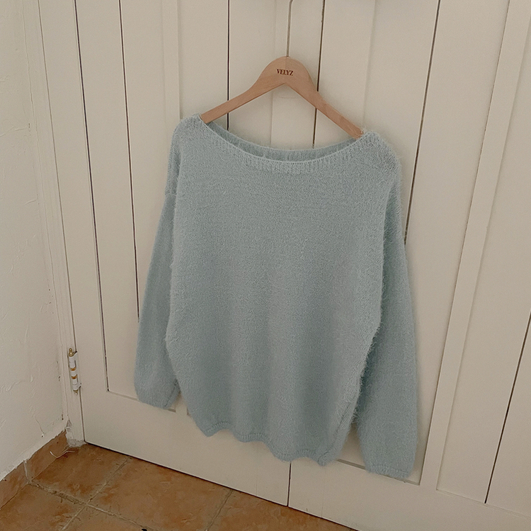 パステルアンゴラボートニット