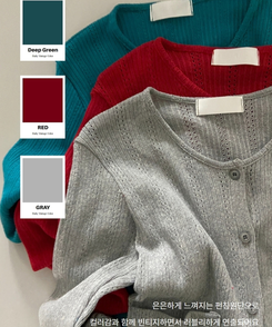 ラウンドパンチングカーディガン