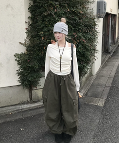 カーゴワイドパンツ KHAKI