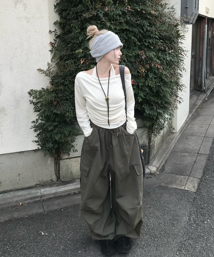 カーゴワイドパンツ KHAKI