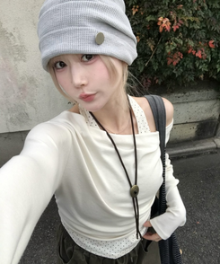 ドットレイヤードトップス CREAM