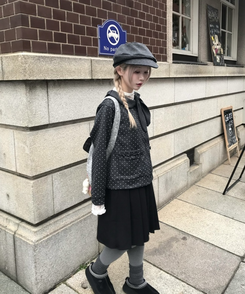 ドットリボンジップアップ CHARCOAL