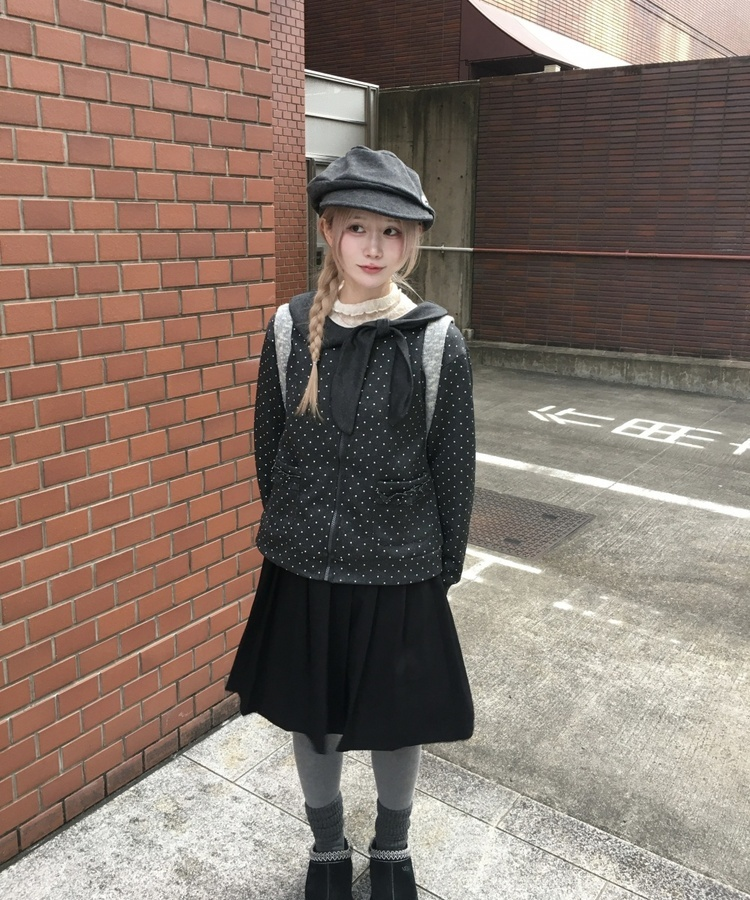 ドットリボンジップアップ CHARCOAL