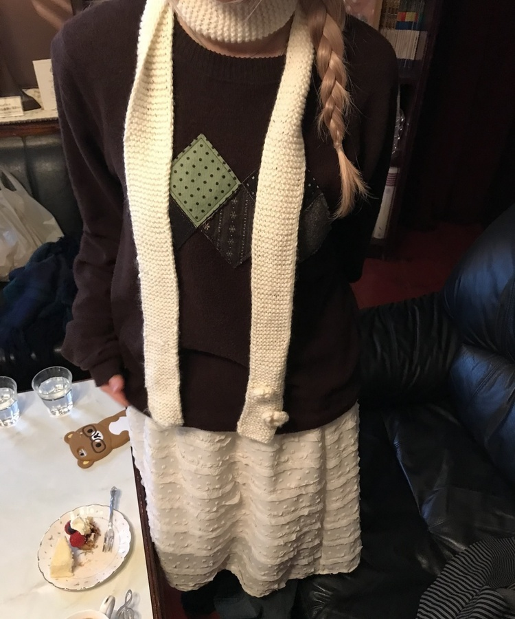 로망도트러플 쉬폰 스커트 아이보리