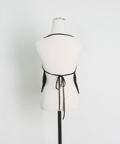 ドット柄レイヤードビスチェ