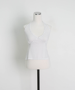 ドット柄レイヤードビスチェ