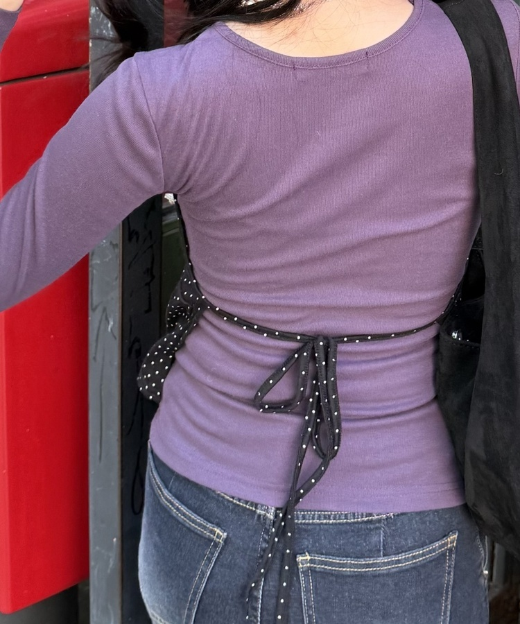 ドット柄レイヤードビスチェ BLACK