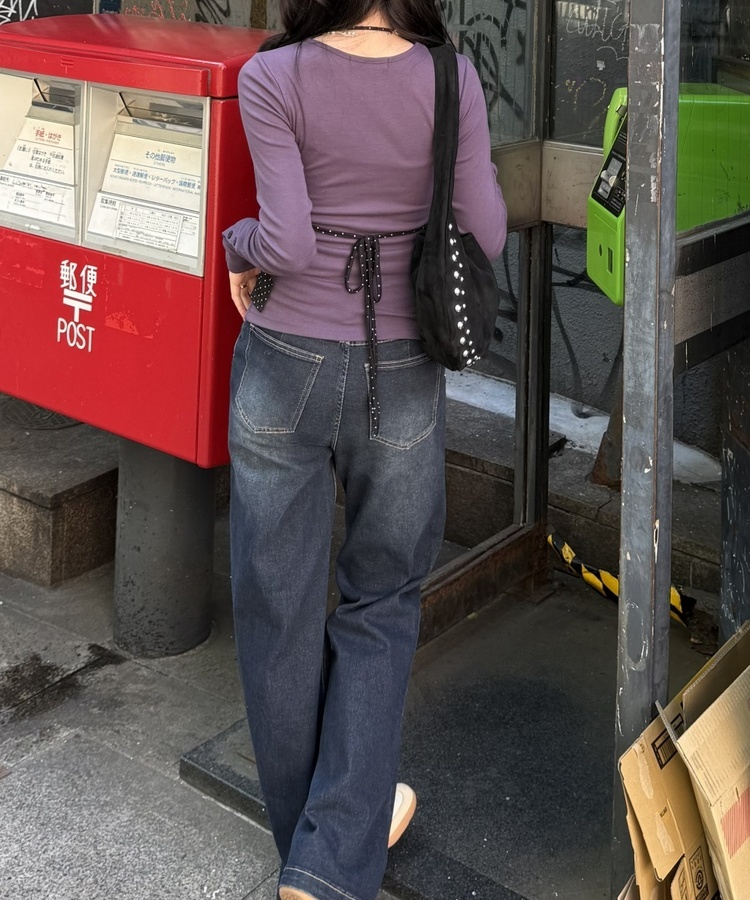 ドット柄レイヤードビスチェ BLACK