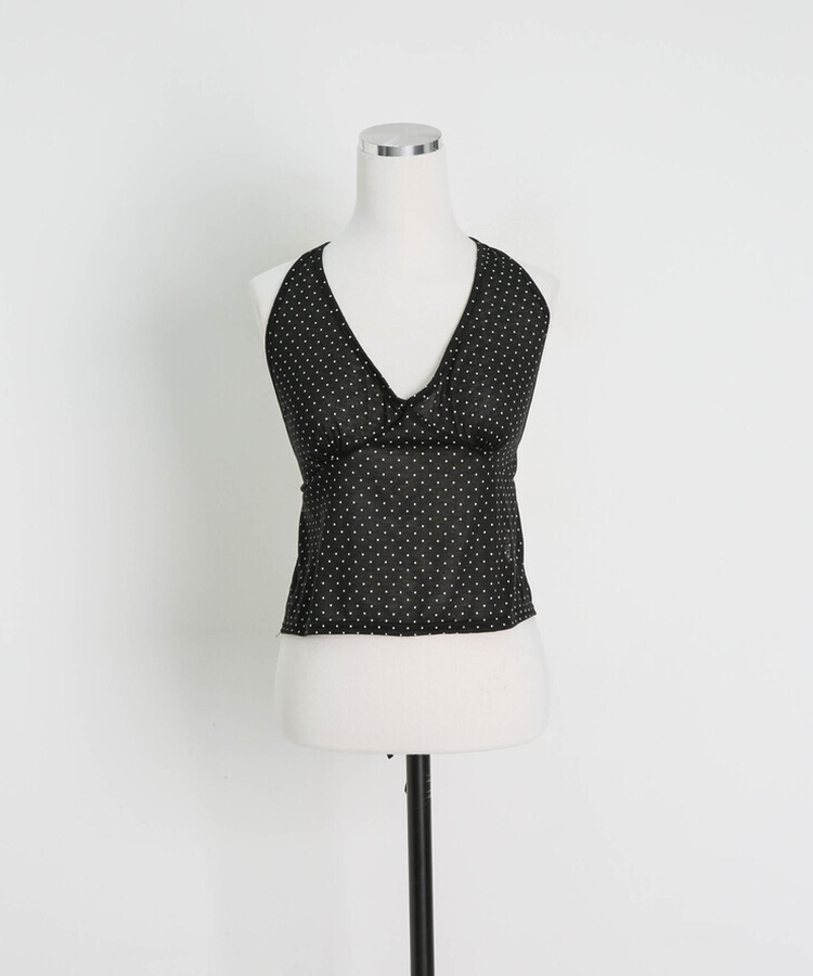 ドット柄レイヤードビスチェ