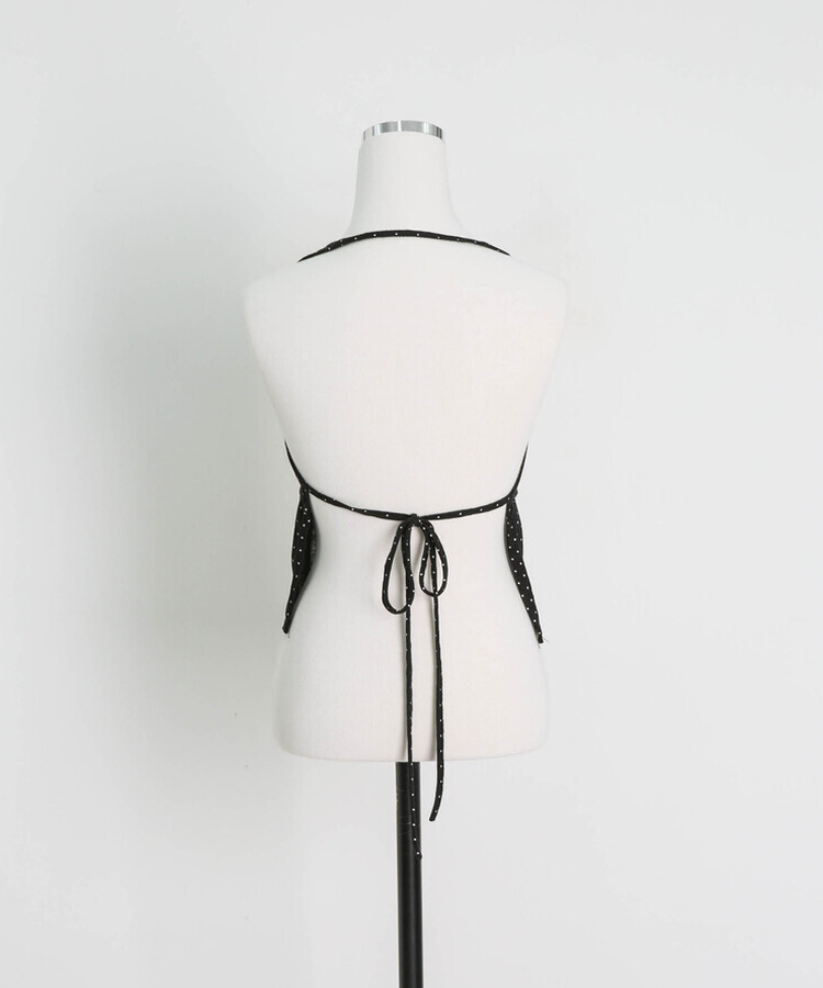 ドット柄レイヤードビスチェ