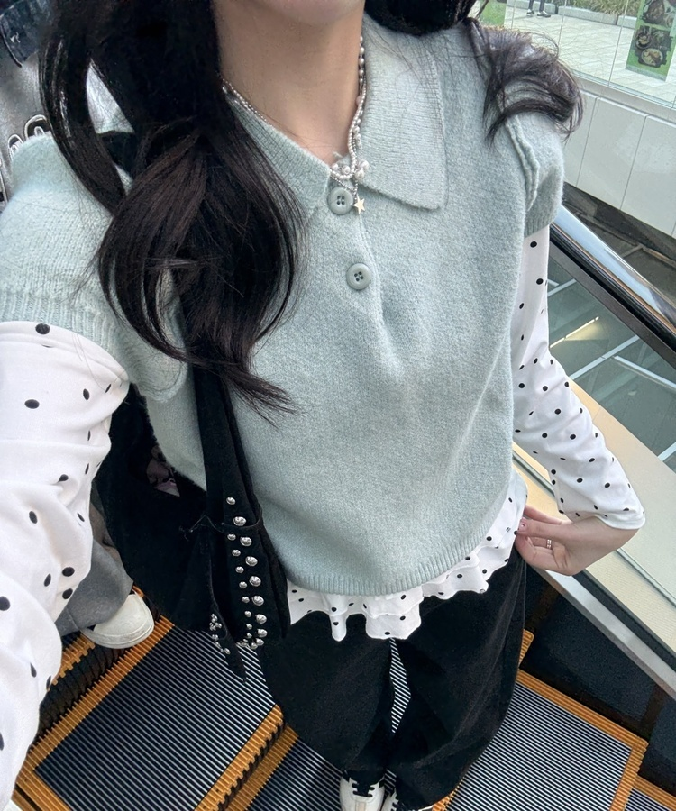 ドットフリルトップス IVORY