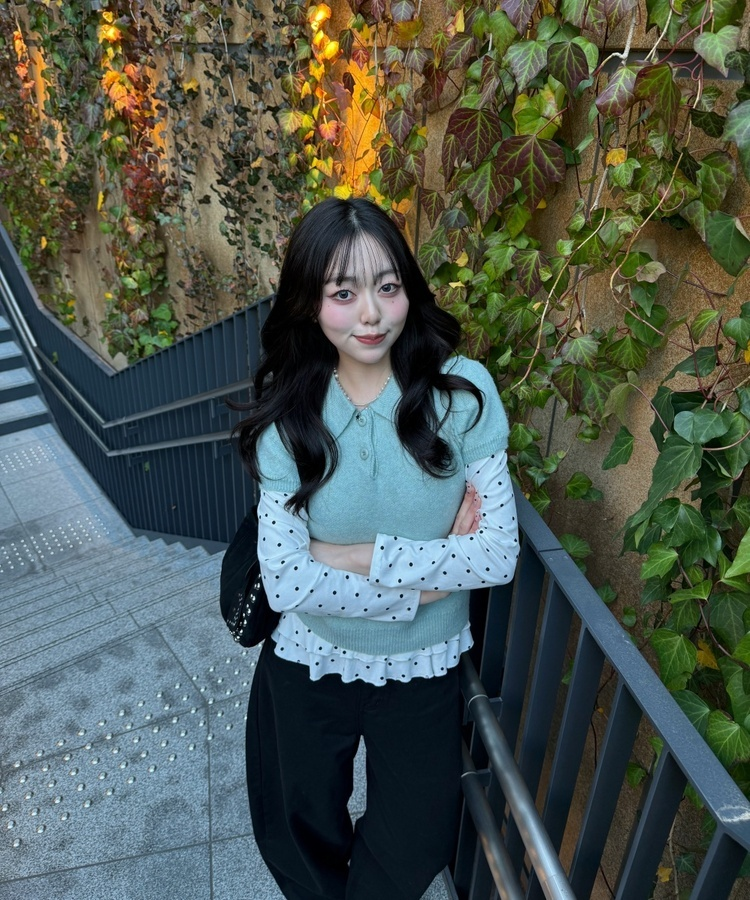 ドットフリルトップス WHITE