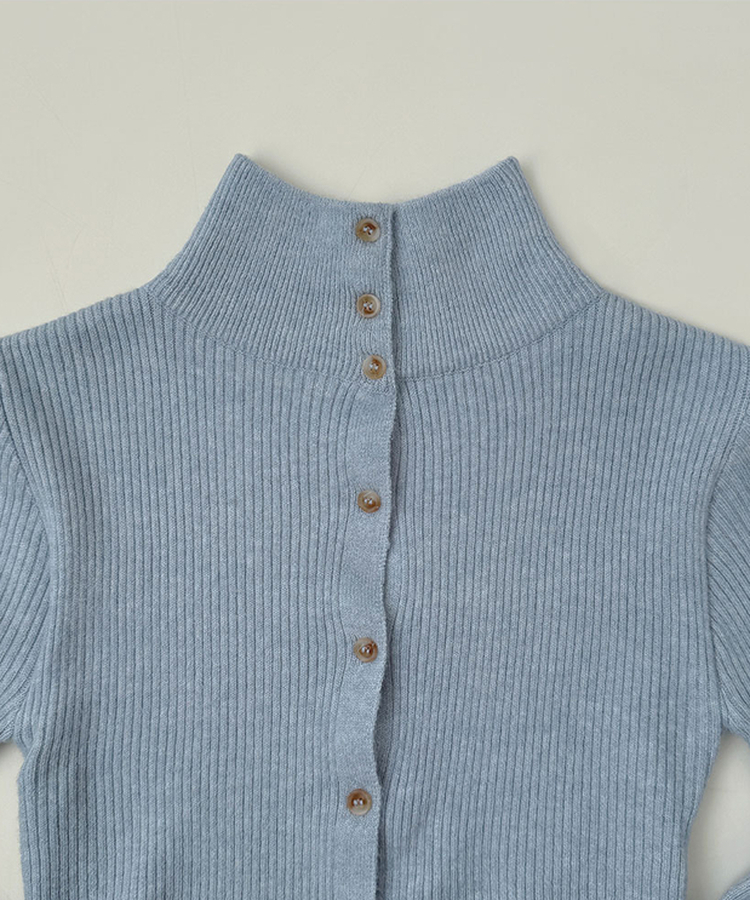 일체형 하이넥 레이어드 니트 셋업