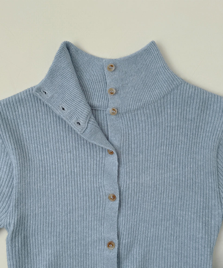 일체형 하이넥 레이어드 니트 셋업