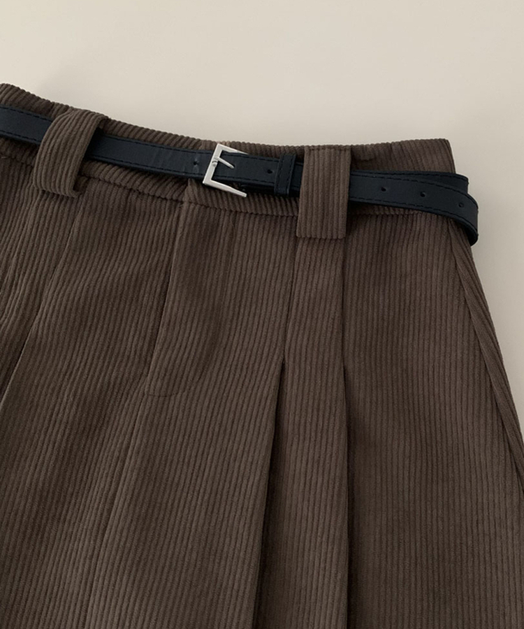 적당한 기장감어반 투핀턱 코듀로이 골덴 플리츠 미니 스커트