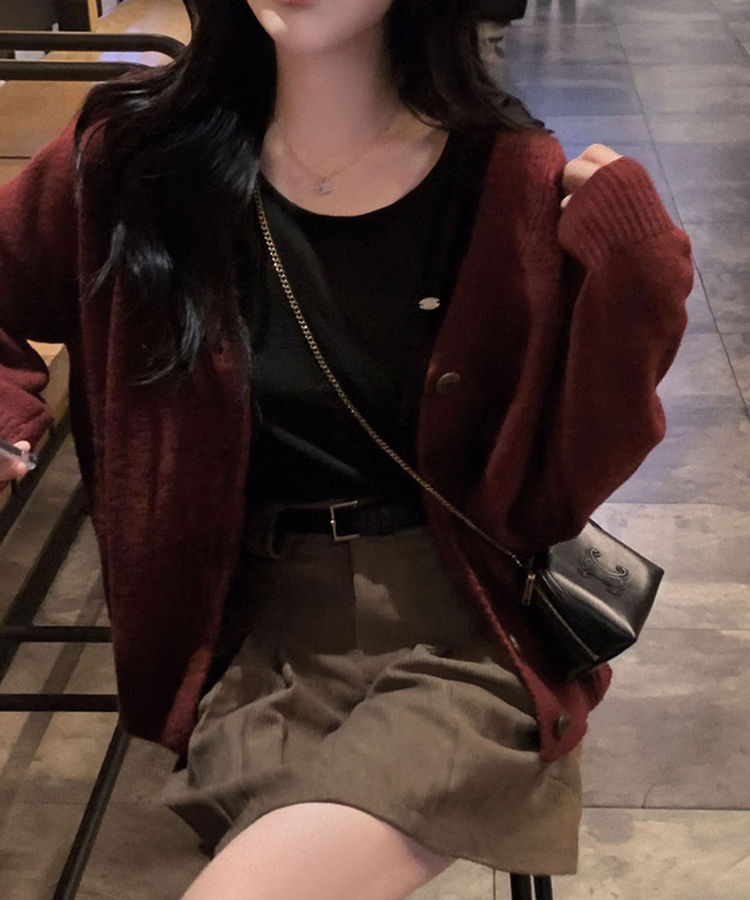 적당한 기장감어반 투핀턱 코듀로이 골덴 플리츠 미니 스커트 브라운