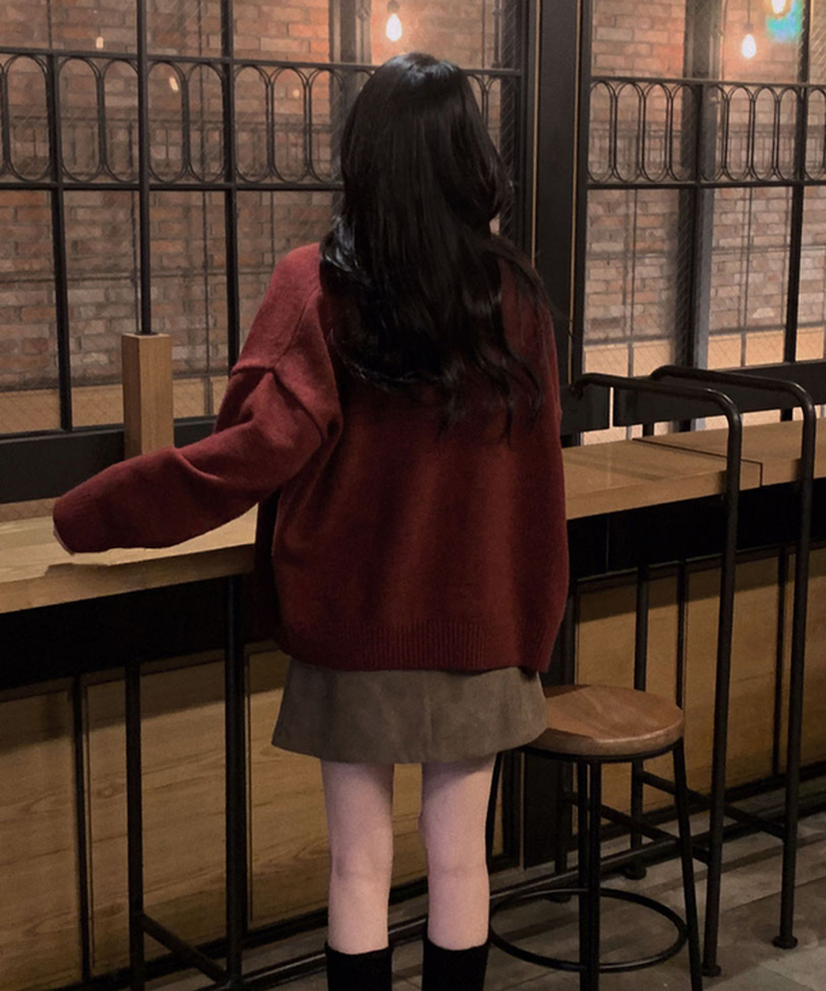 적당한 기장감어반 투핀턱 코듀로이 골덴 플리츠 미니 스커트 브라운