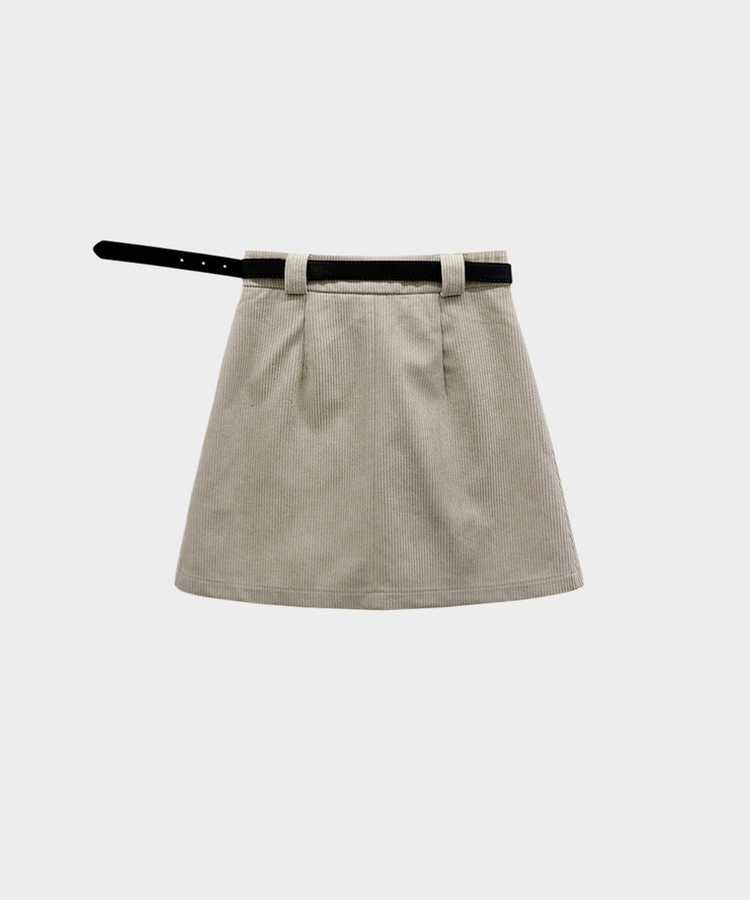 적당한 기장감어반 투핀턱 코듀로이 골덴 플리츠 미니 스커트