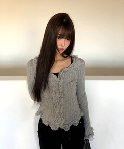フリルレースカーディガン(5color) GREY