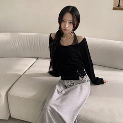 マキシロングスカート GREY