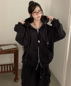 토리 남녀공용 골덴 와이드 조거 투피스 트레이닝 셋업 세트 블랙