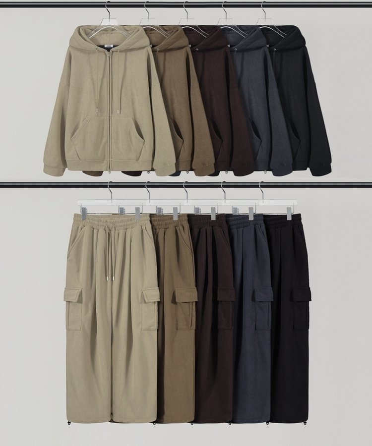 토리 남녀공용 골덴 와이드 조거 투피스 트레이닝 셋업 세트