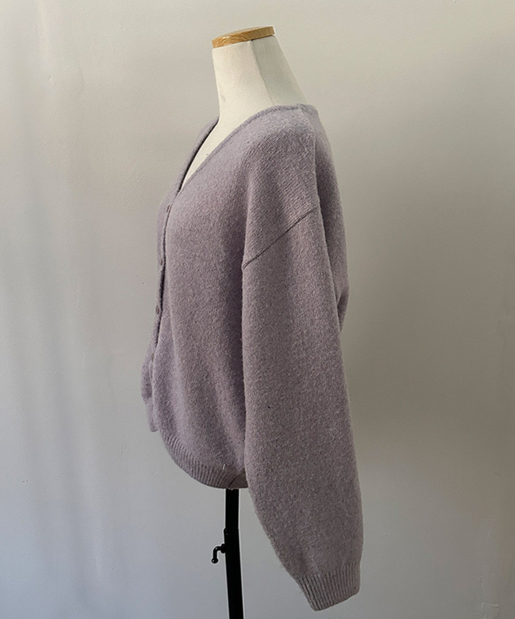 아벨 폭닥 브이넥 울 가디건