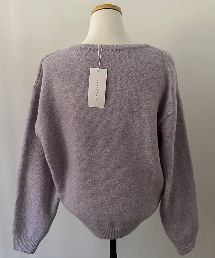 아벨 폭닥 브이넥 울 가디건