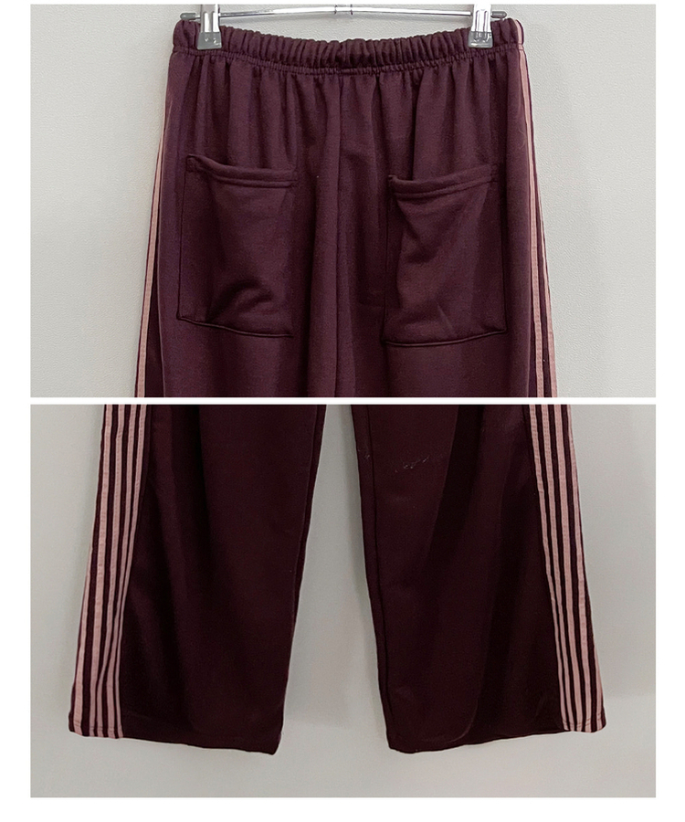 색감추천테리배색트랙라인와이드밴딩롱팬츠